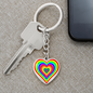 Rainbow Heart Design Keychain