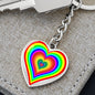 Rainbow Heart Design Keychain