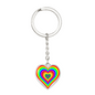 Rainbow Heart Design Keychain