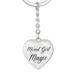 Mixed Girl Magic Keychain, Biracial Pride Heart Keychain