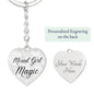 Mixed Girl Magic Keychain, Biracial Pride Heart Keychain