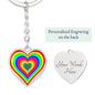 Rainbow Heart Design Keychain