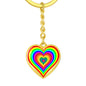 Rainbow Heart Design Keychain
