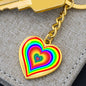 Rainbow Heart Design Keychain