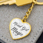 Mixed Girl Magic Keychain, Biracial Pride Heart Keychain
