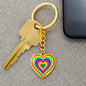 Rainbow Heart Design Keychain