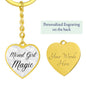 Mixed Girl Magic Keychain, Biracial Pride Heart Keychain