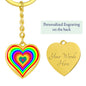 Rainbow Heart Design Keychain