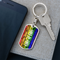 Rainbow Love Is Love Dog Tag Keychain, LGBTQ Design Keychain