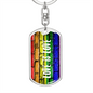 Rainbow Love Is Love Dog Tag Keychain, LGBTQ Design Keychain