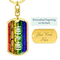 Rainbow Love Is Love Dog Tag Keychain, LGBTQ Design Keychain