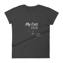 Load image into Gallery viewer, Funny Cat Women's Short Sleeve T-Shirt, My Cats Let Me Sleep On Their Bed