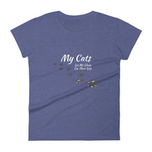 Load image into Gallery viewer, Funny Cat Women's Short Sleeve T-Shirt, My Cats Let Me Sleep On Their Bed