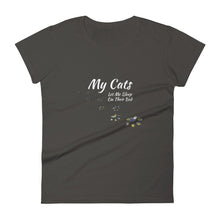 Load image into Gallery viewer, Funny Cat Women's Short Sleeve T-Shirt, My Cats Let Me Sleep On Their Bed