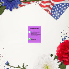 Load image into Gallery viewer, American Pride Bubble-free stickers, I Identify As An American sticker, Proud American