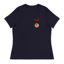 Load image into Gallery viewer, Patriotic Heart Flag Medal Design Women's Relaxed T-Shirt