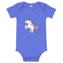 Load image into Gallery viewer, American Flag Unicorn Baby One Piece