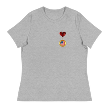 Load image into Gallery viewer, Patriotic Heart Flag Medal Design Women's Relaxed T-Shirt