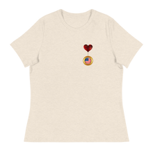 Load image into Gallery viewer, Patriotic Heart Flag Medal Design Women's Relaxed T-Shirt