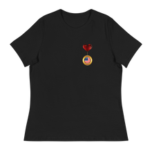 Load image into Gallery viewer, Patriotic Heart Flag Medal Design Women's Relaxed T-Shirt