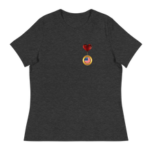Load image into Gallery viewer, Patriotic Heart Flag Medal Design Women's Relaxed T-Shirt