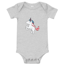 Load image into Gallery viewer, American Flag Unicorn Baby One Piece