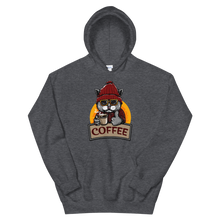 Load image into Gallery viewer, Cat With Coffee Unisex Hoodie, Funny Cat Hoodie, Coffee Hoodie, Gift For Coffee Lover