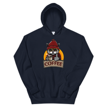 Load image into Gallery viewer, Cat With Coffee Unisex Hoodie, Funny Cat Hoodie, Coffee Hoodie, Gift For Coffee Lover