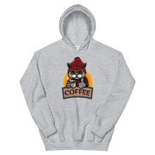 Load image into Gallery viewer, Cat With Coffee Unisex Hoodie, Funny Cat Hoodie, Coffee Hoodie, Gift For Coffee Lover