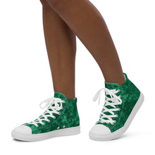 Load image into Gallery viewer, Women’s Green high top canvas shoes
