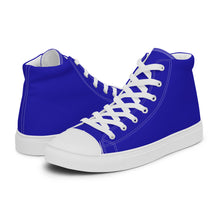 Load image into Gallery viewer, Women’s Royal Blue high top canvas shoes, Women's Blue Sneakers