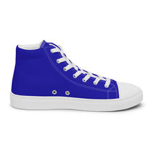 Load image into Gallery viewer, Women’s Royal Blue high top canvas shoes, Women's Blue Sneakers
