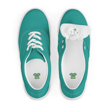 Load image into Gallery viewer, Women’s Teal lace-up canvas shoes, Aqua Blue Shoes