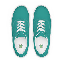 Load image into Gallery viewer, Women’s Teal lace-up canvas shoes, Aqua Blue Shoes