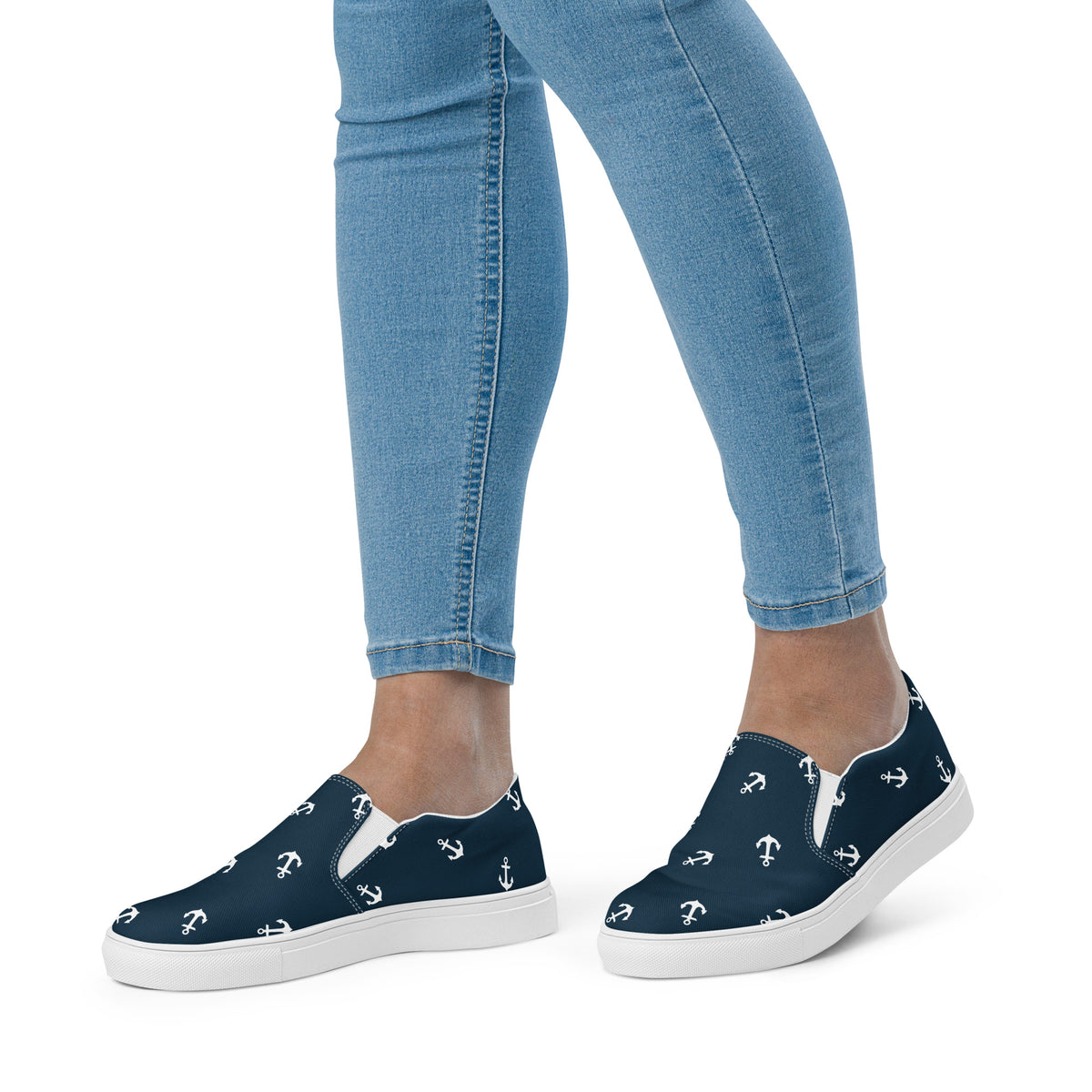 Nautical Print Women’s slip-on canvas shoes hot