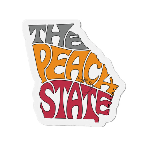 GEORGIA Die-Cut Refrigerator Magnets, The Peach State magnet, Travel Magnets, U.S. States Nicknames