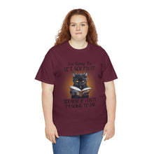 Load image into Gallery viewer, Funny Cat Unisex Short Sleeve Cotton Tee, I&#39;m Going To Let God Fix It Because If I Fix It I&#39;m Going To Jail, Cat Lover Shirt