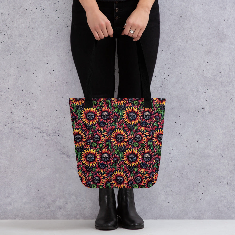 Sunflowers and Skulls Tote bag