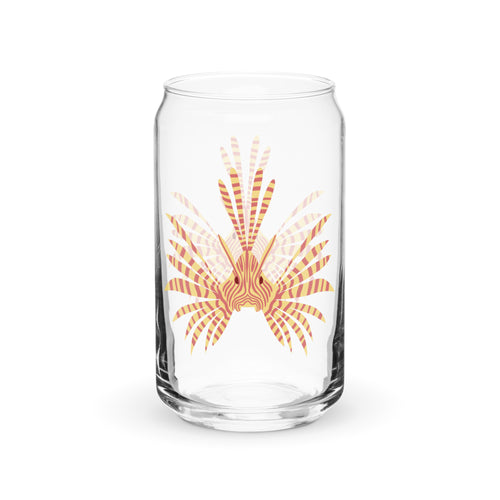 Can-shaped glass with Lionfish Design