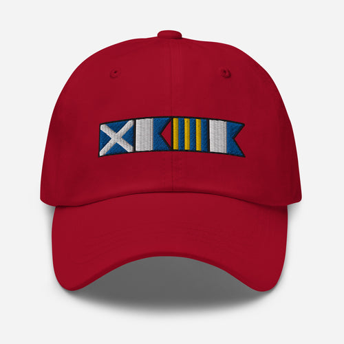 MAGA spelled out with Nautical Flags Dad hat, MAGA spelled with Semaphore Flags Cap