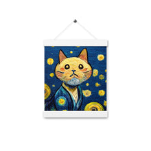 Load image into Gallery viewer, Cat Van Gogh Poster with hangers, Gift for Art Lover, Gift for Cat Lover, Art Humor