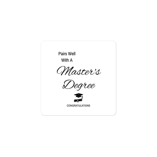 Master's Degree Graduation Gift  Bubble-free stickers, Graduation Wine Label, Gift For Graduate