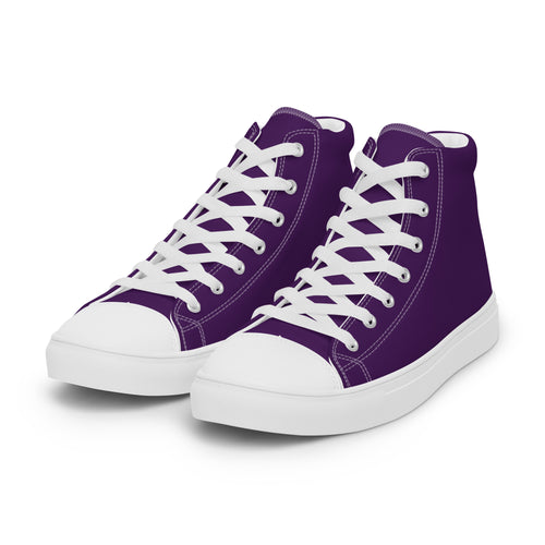 Men’s Deep Purple high top canvas shoes, Men's Purple Sneakers