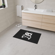 Load image into Gallery viewer, Black Heavy Duty Floor Mat  featuring Pirate Cat Skull and Crossbones, Pirate Flag Deck Mat