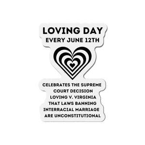 Loving Day Die-Cut Magnets, Black History Refrigerator Magnet, Biracial Magnet, Gift for Mixed Race