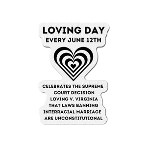 Loving Day Die-Cut Magnets, Black History Refrigerator Magnet, Biracial Magnet, Gift for Mixed Race