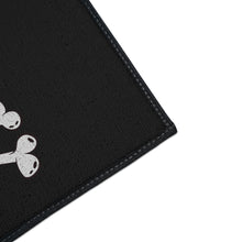 Load image into Gallery viewer, Black Heavy Duty Floor Mat  featuring Pirate Cat Skull and Crossbones, Pirate Flag Deck Mat