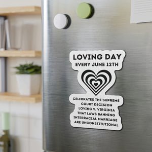 Loving Day Die-Cut Magnets, Black History Refrigerator Magnet, Biracial Magnet, Gift for Mixed Race