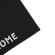 Load image into Gallery viewer, Black Heavy Duty Floor Mat, Pirate Cat Skull and Crossbones Flag Door Mat