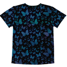Load image into Gallery viewer, Blue Butterflies Kids crew neck t-shirt